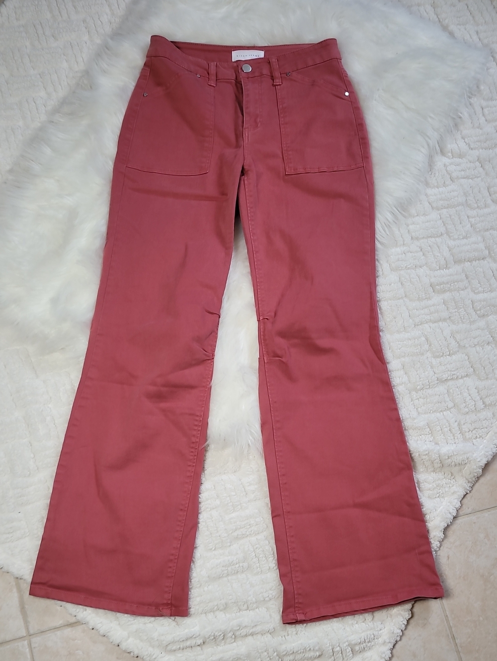 Risen Jeans High-Rise Front Patch Pocket Flare Jeans